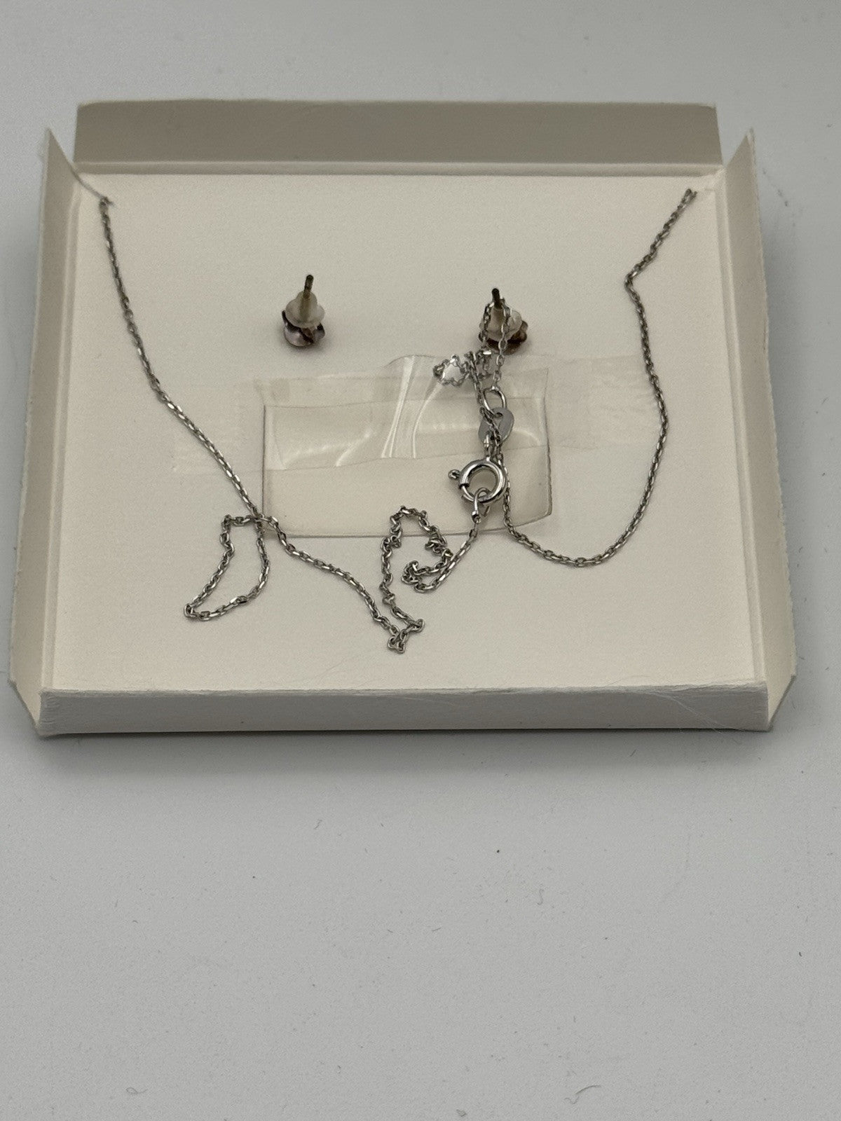 Vintage Sterling Jewelry Set In Original Case Earring & Pendant Necklace