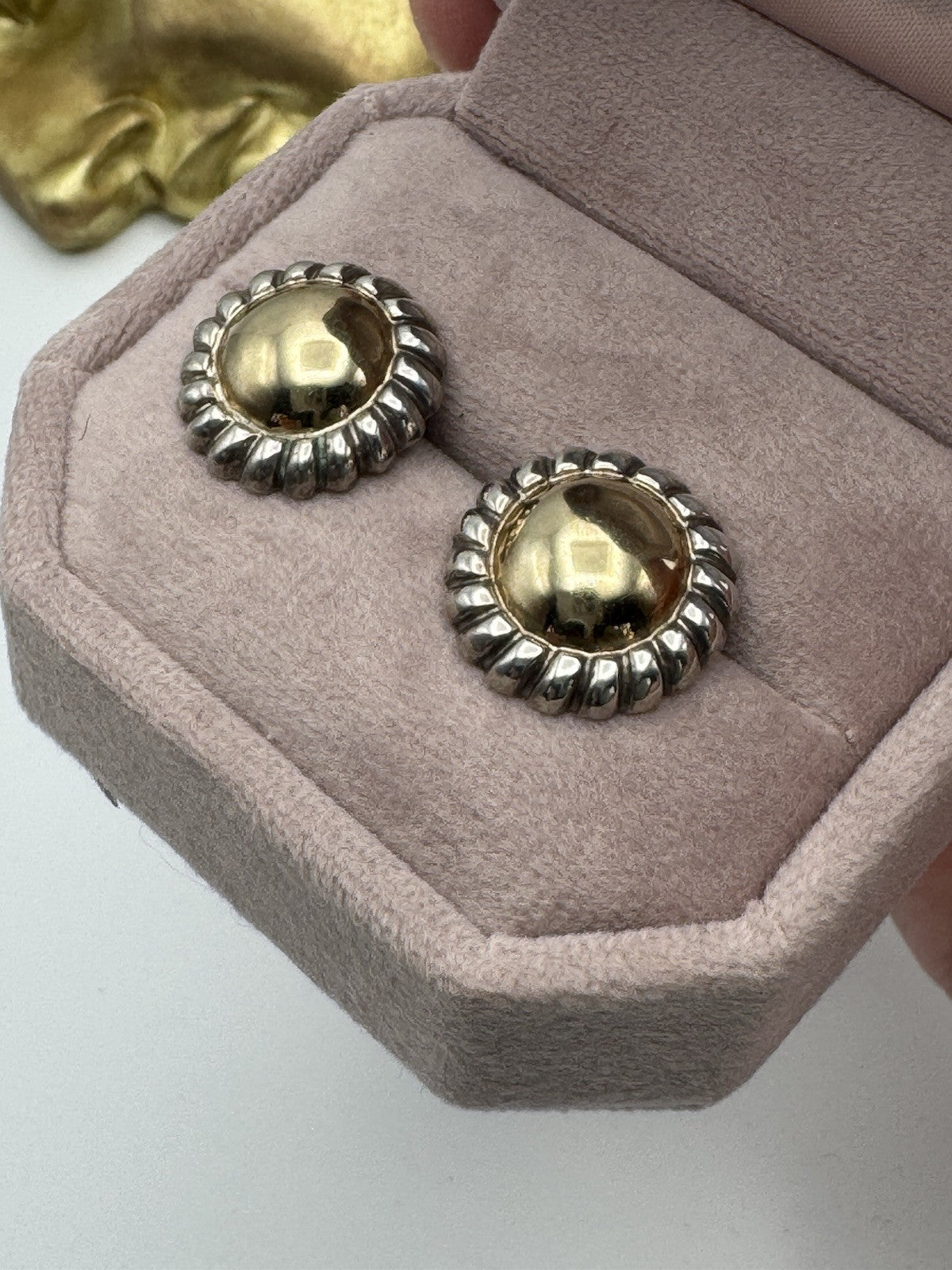 Vintage STERLING & 14k Gold Cable Earrings Studs NO BACKS‼️