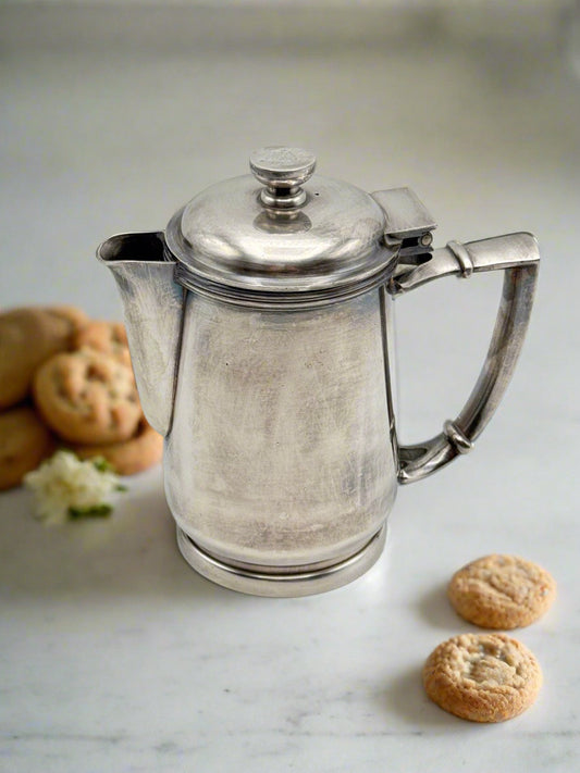 Vintage Hilton Hotel Silverplate Tea Pot NAKAZATO 18oz Made In Japan