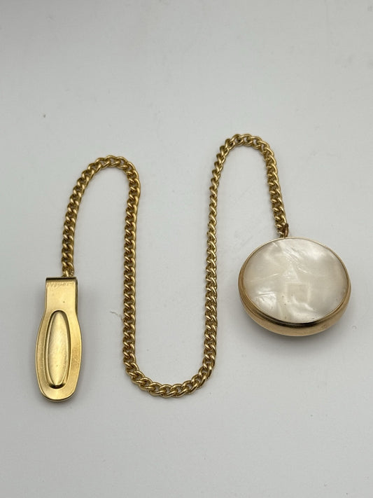 Vintage Goldtone Watch Chain Fob 9” ESTATE FIND