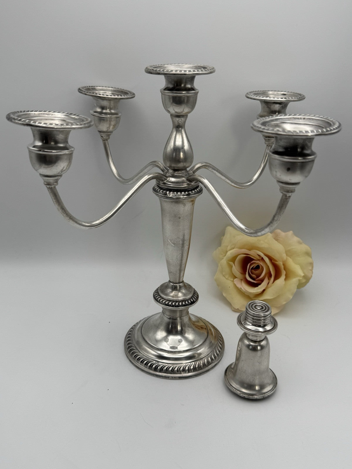 Weighted STERLING 5 Flame Candelabra EMPIRE 6 Combinations ESTATE FIND 13 X 11”