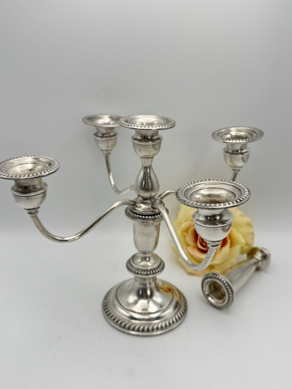 Weighted STERLING 5 Flame Candelabra EMPIRE 6 Combinations ESTATE FIND 13 X 11”