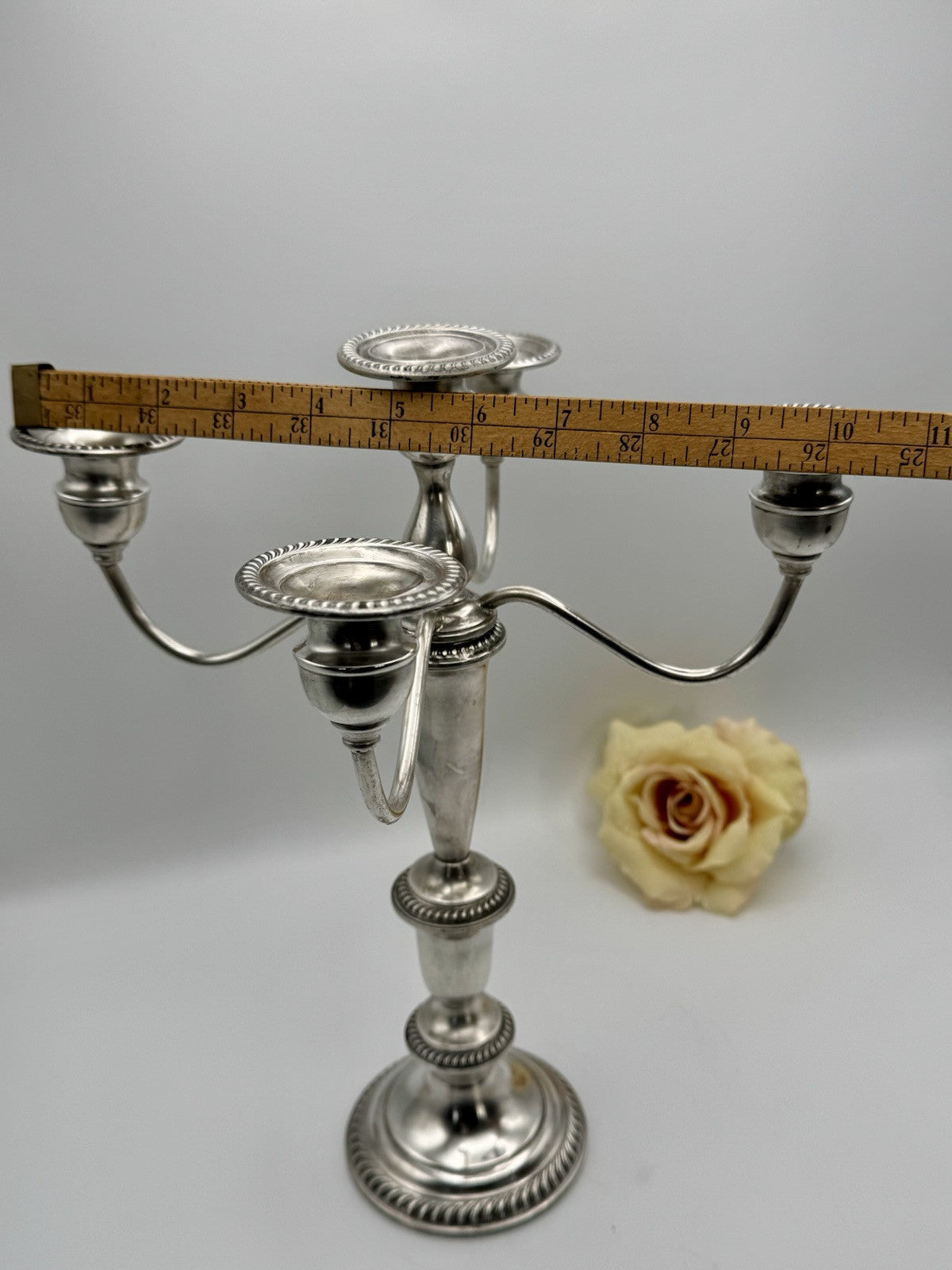 Weighted STERLING 5 Flame Candelabra EMPIRE 6 Combinations ESTATE FIND 13 X 11”