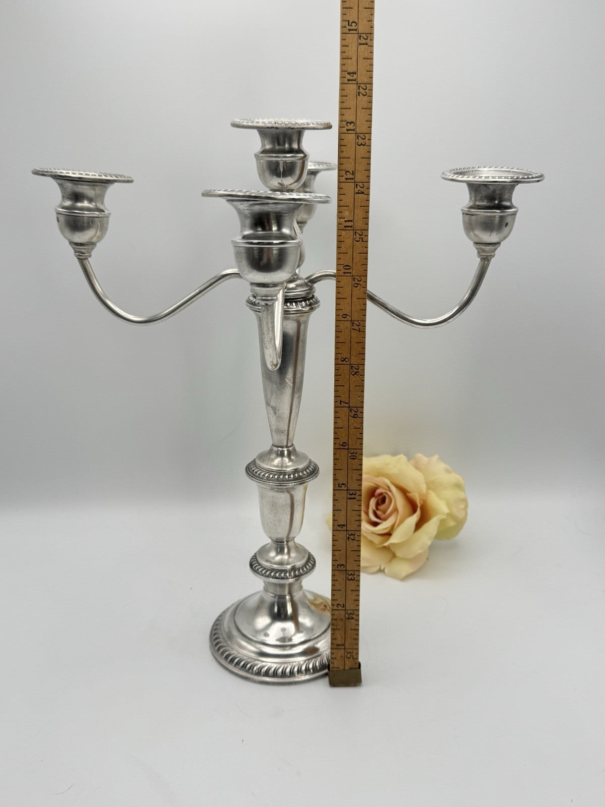 Weighted STERLING 5 Flame Candelabra EMPIRE 6 Combinations ESTATE FIND 13 X 11”