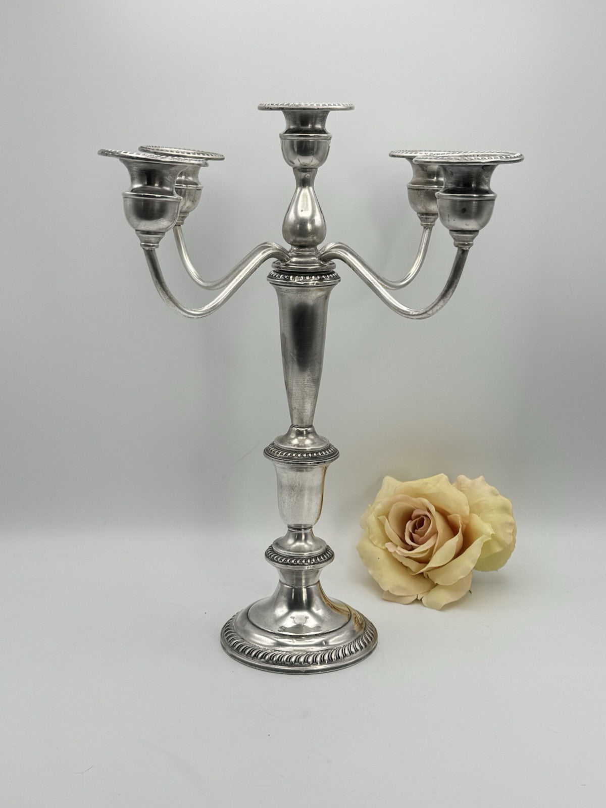 Weighted STERLING 5 Flame Candelabra EMPIRE 6 Combinations ESTATE FIND 13 X 11”