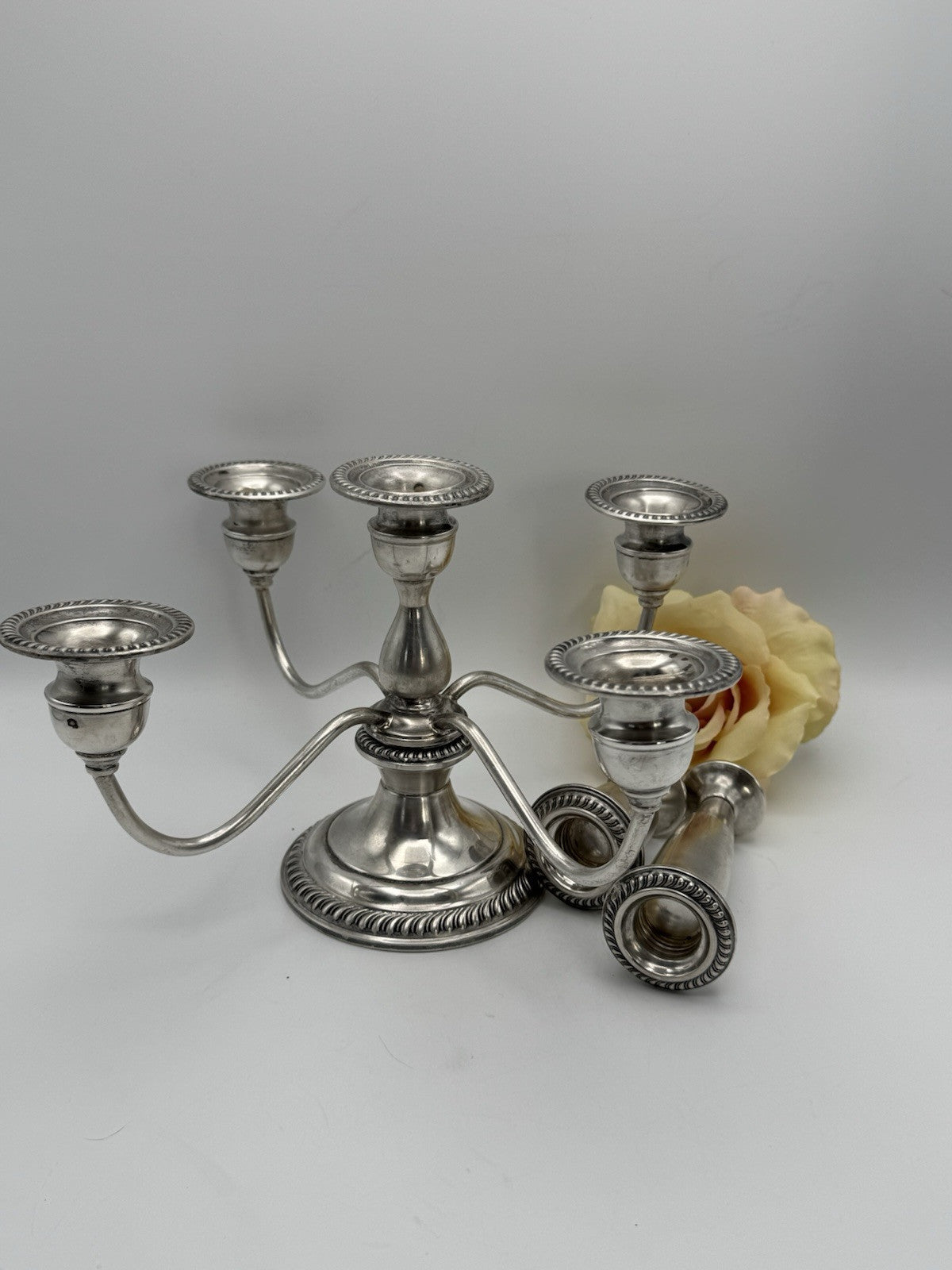 Weighted STERLING 5 Flame Candelabra EMPIRE 6 Combinations ESTATE FIND 13 X 11”