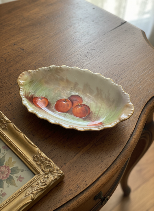 Small LIMOGES Handpainted Oval Bowl 7.5” X 4.5”