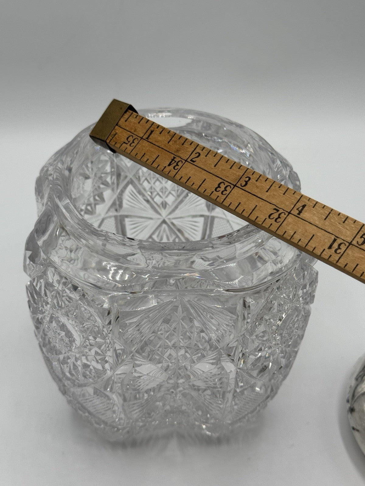 Antique AMERICAN BRILLIANT Sterling Lidded Biscuit Barrel Circa 7.5”h