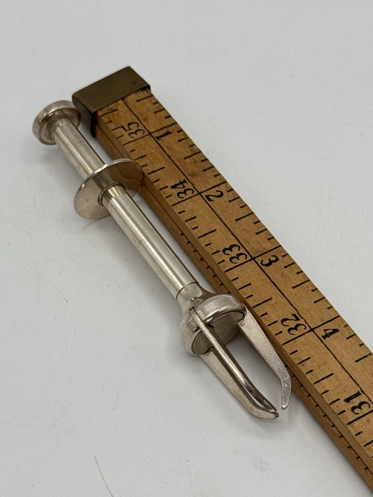 VTG SILVER-PLATE GUILLOCHE ENAMEL SUGAR OLIVE ICE TONGS NIPS Estate Find