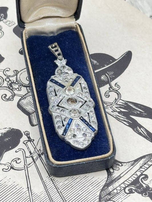 Art Deco Rhinestone Pendant Antique AS IS‼️
