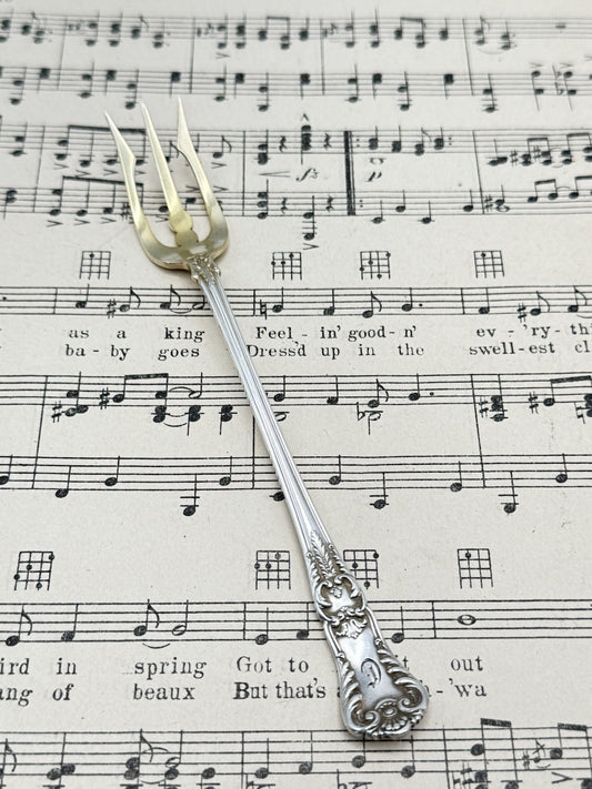 Antique Silverplate GORHAM Richmond 1897  Olive Fork Goldwash Monogram