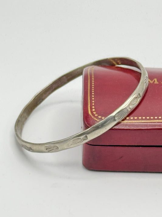 Taxco MEXICO Sterling Silver 925 Bird Bangle  8.25”