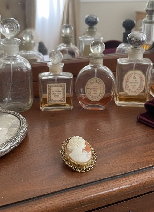 Vintage Gold Filled Carved Cameo Brooch Pendant Filigree Bezel ESTATE FIND