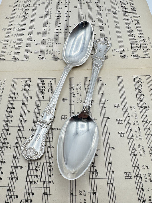 2 Large Serving Spoons Gorham RICHMOND 1897 Monogram D ESTATE FIND