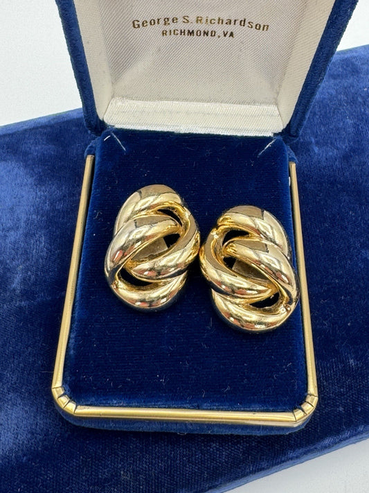 Vintage NAPIER Goldtone Chain Link Clip-on EARRINGS
