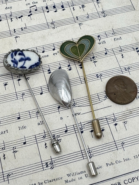Set Of 3 VINTAGE Stick Pins 1 Trifari ESTATE FOND