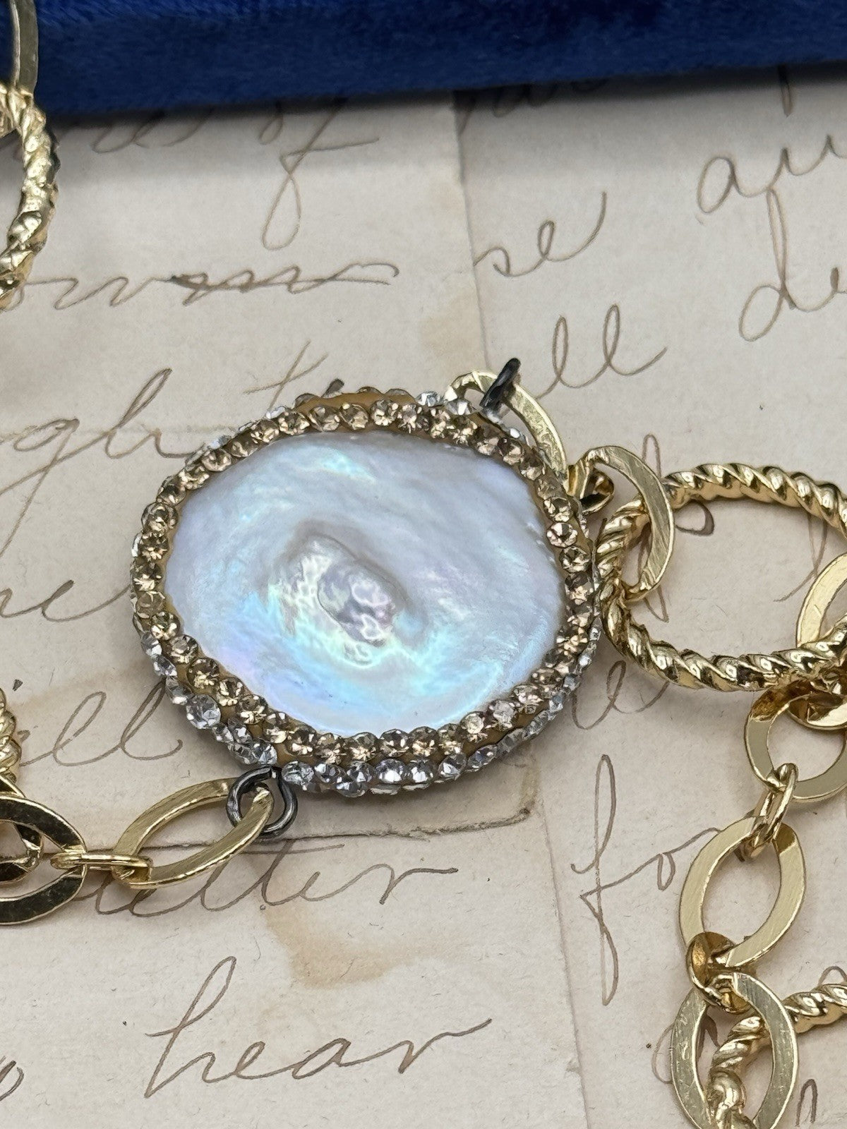 ESTATE FIND Freshwater Baroque Pearl Goldtone Necklace Never Ending Circa 36”