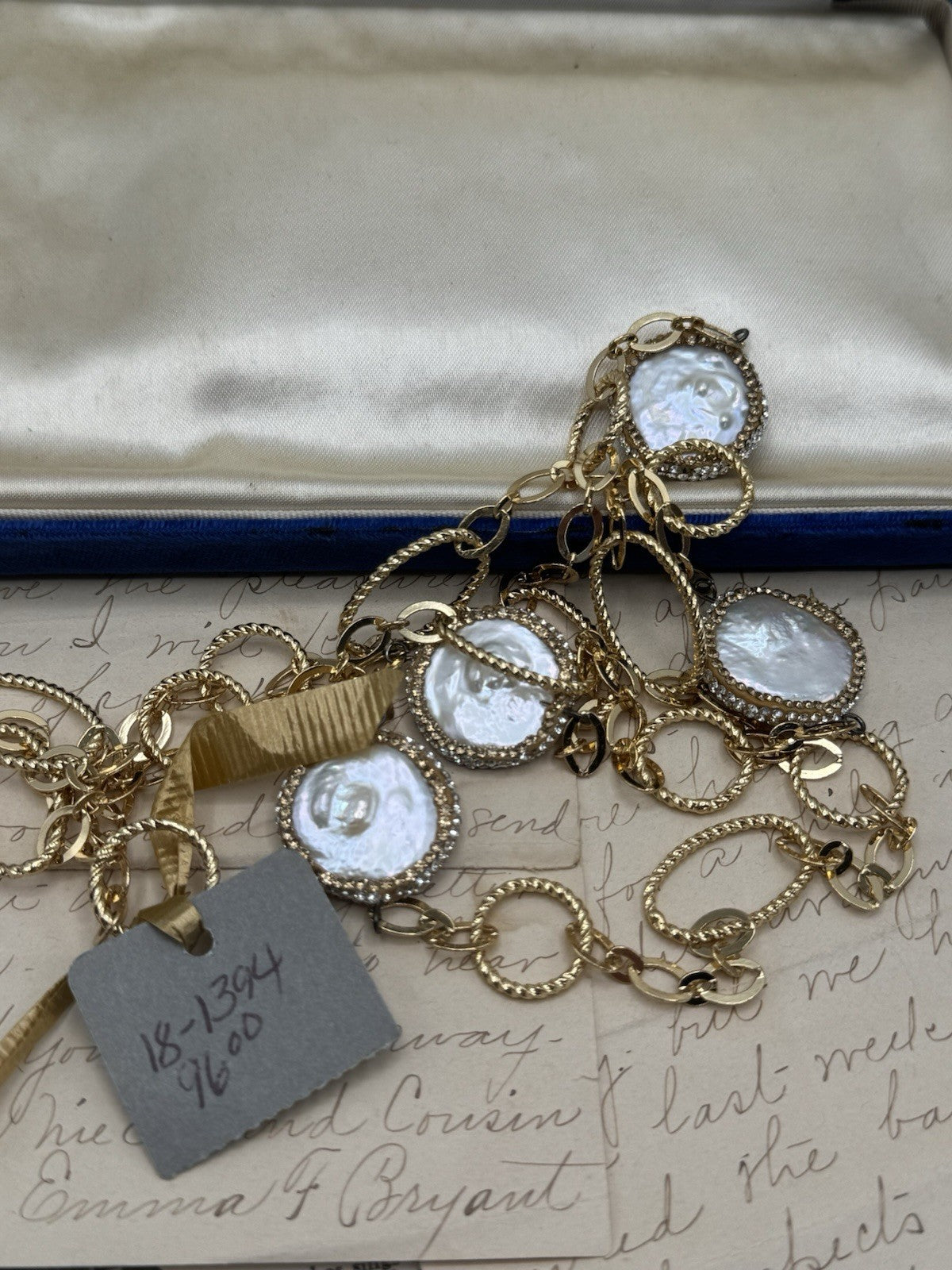 ESTATE FIND Freshwater Baroque Pearl Goldtone Necklace Never Ending Circa 36”