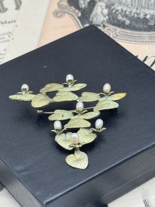 Lillipad Water Lilies Brooch Estate Find With Michael Michaud Card Included ESTATE FIND