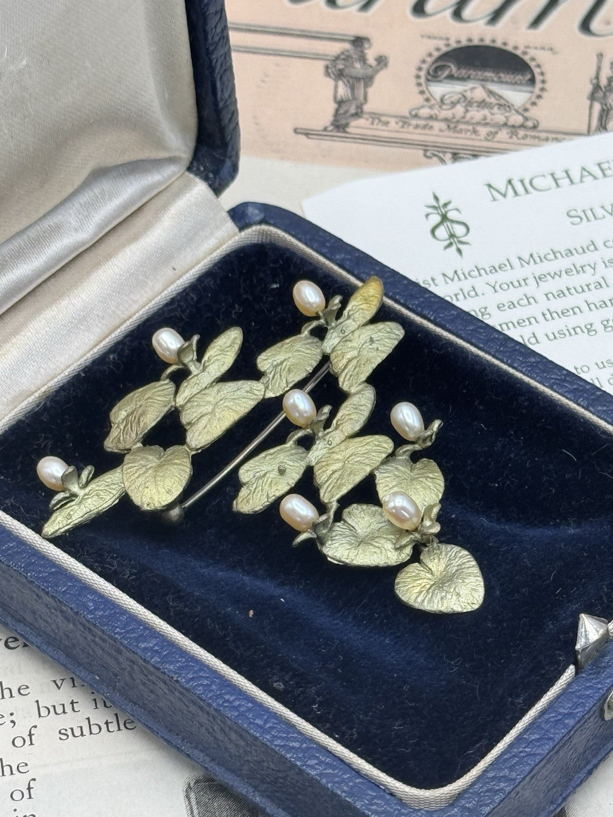 Lillipad Water Lilies Brooch Estate Find With Michael Michaud Card Included ESTATE FIND
