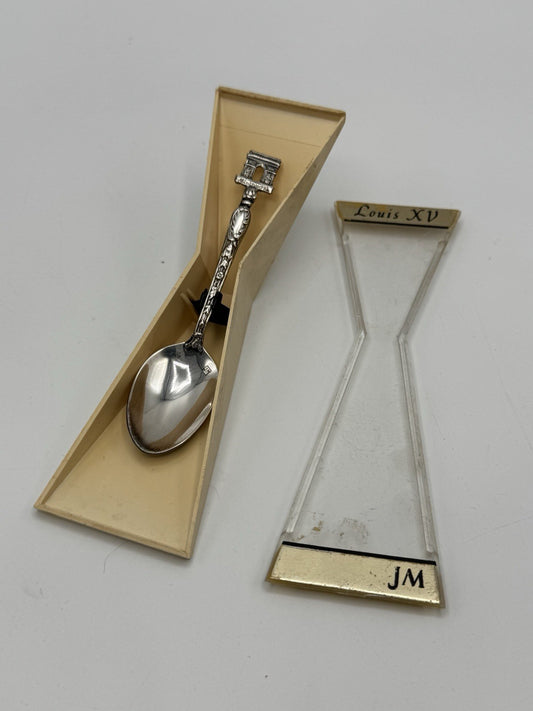 Vintage FRENCH Arc De Triomphe Souvenir Spoon Silverplate In Original Case
