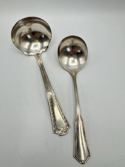 2 Vintage Silverplate Ladle ESTATE FIND