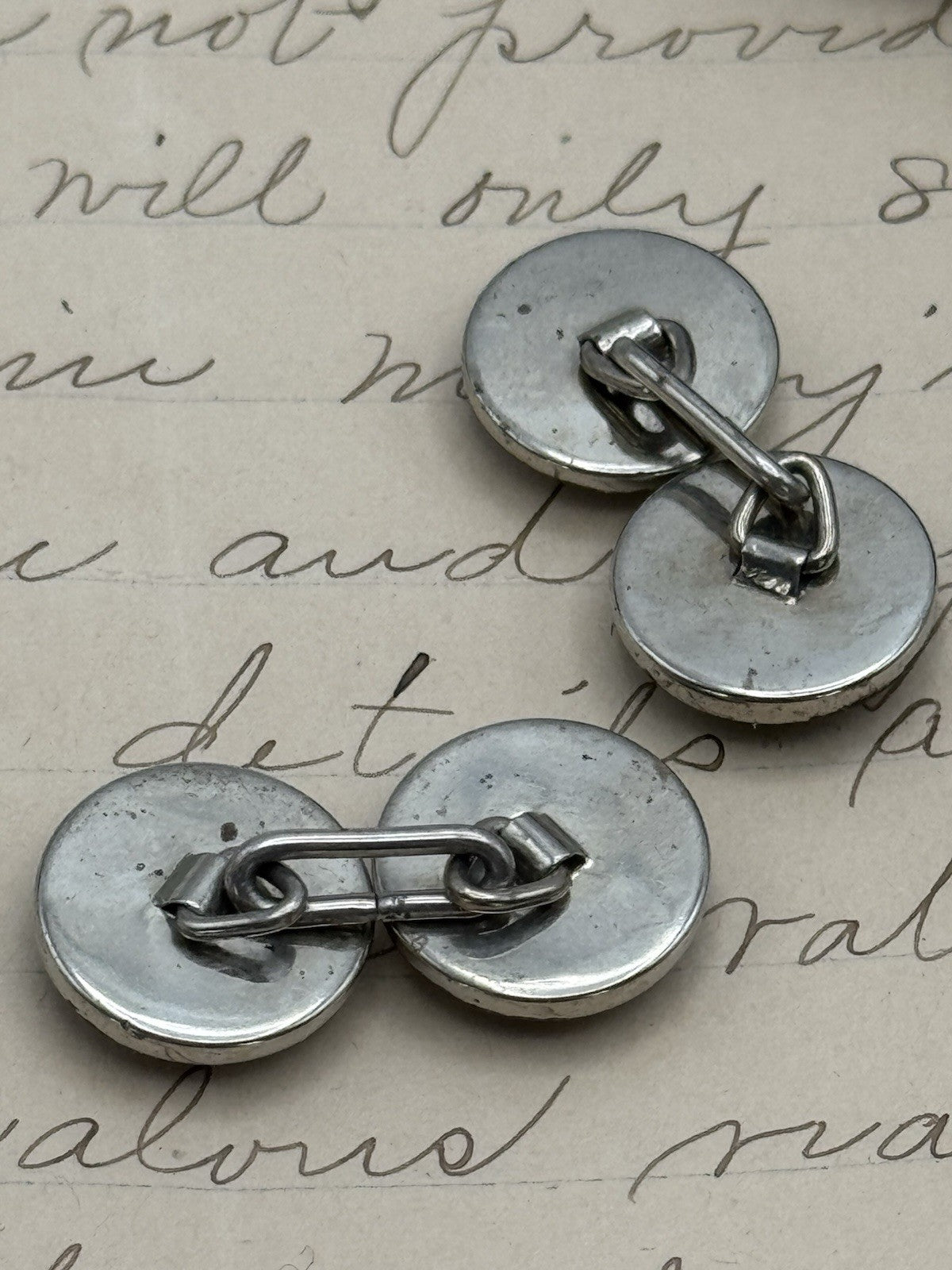 Vintage ESSEX Equestrian Reverse Painted Mother Of Pearl Horse Scene Cufflinks
