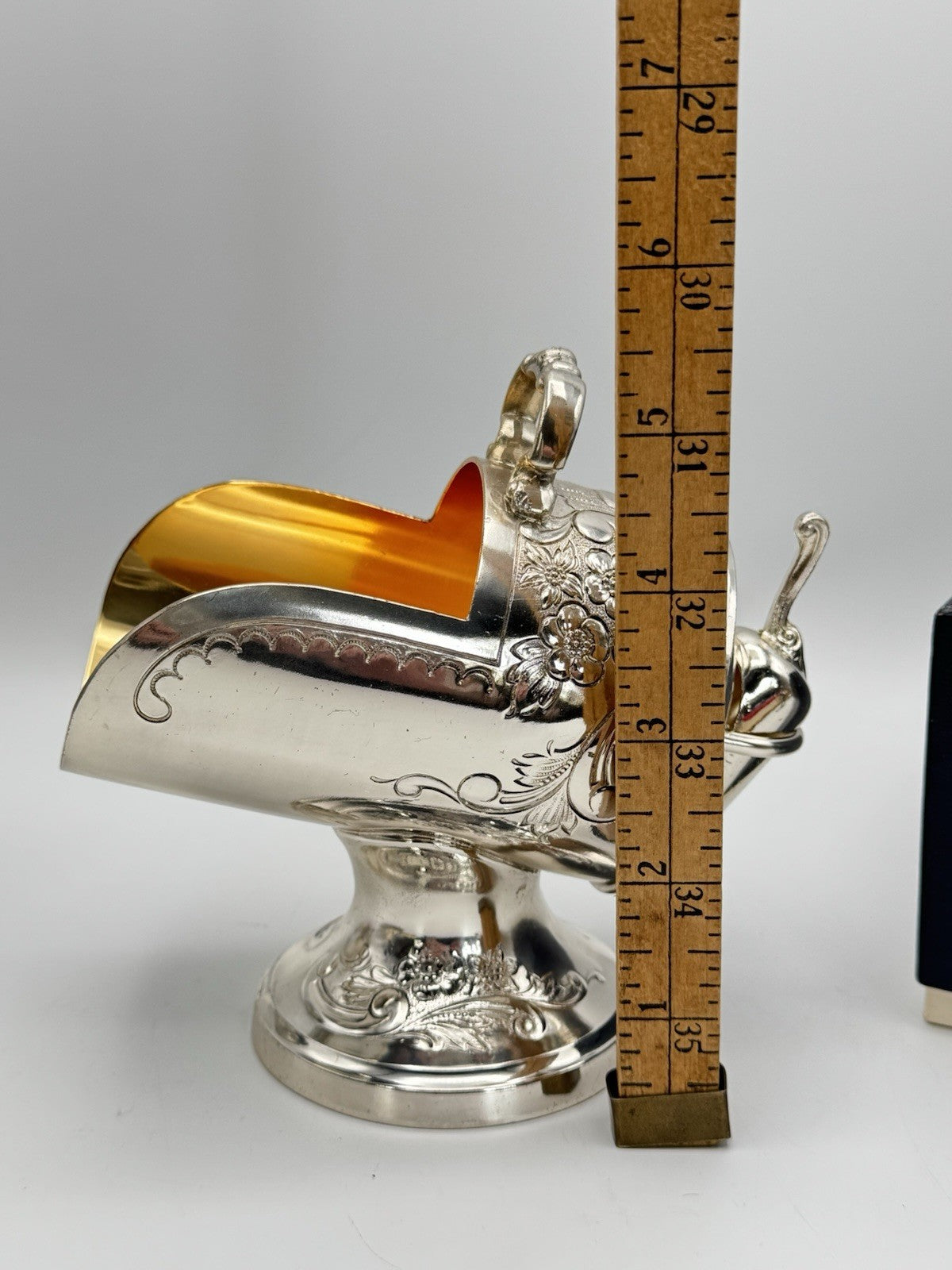 Vintage Silverplate Sugar Scuttle With Shovel Original Case FB ROGERS