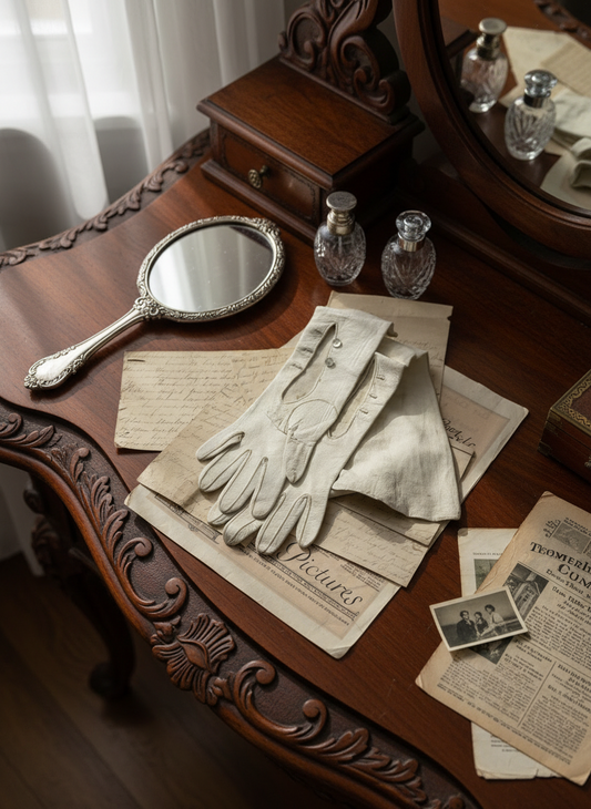 Antique VICTORIAN Style LONG Opera  LEATHER GLOVES AS IS‼️