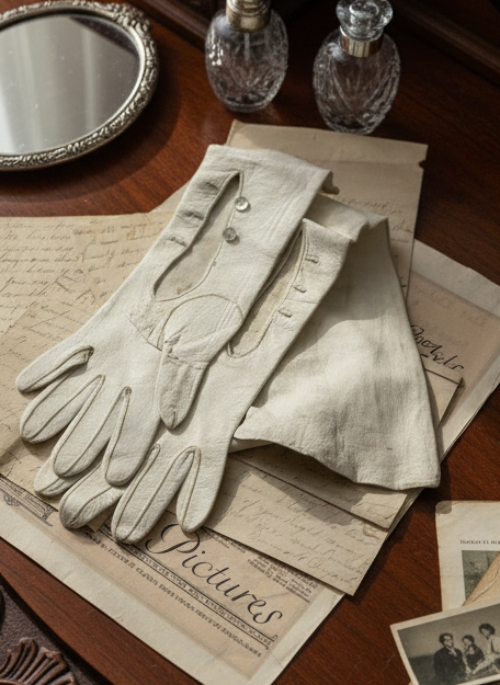 Antique VICTORIAN Style LONG Opera  LEATHER GLOVES AS IS‼️