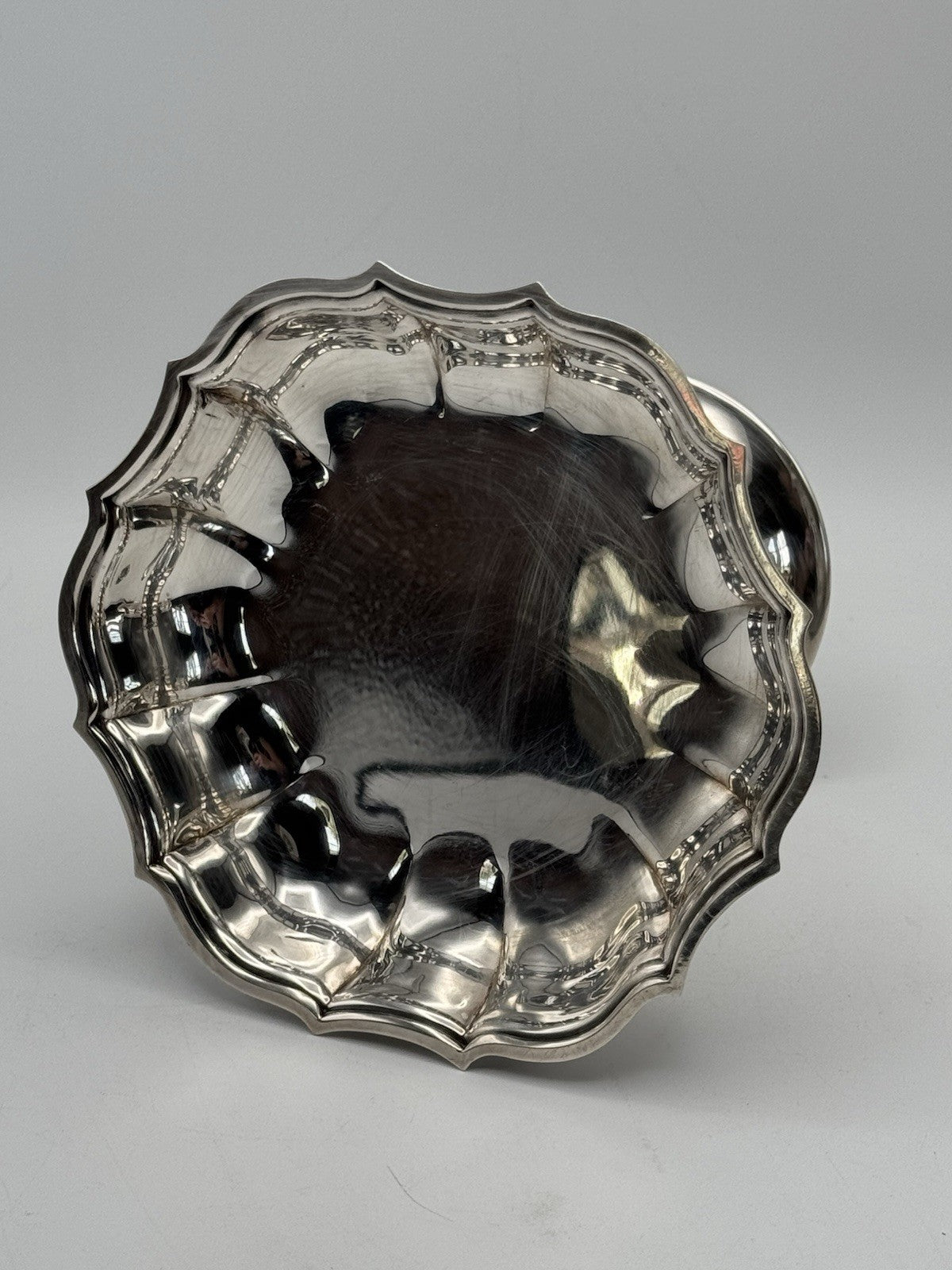 Vintage Chippendale Silverplate Footed Bonbon Dish 4.5” X 5.5”