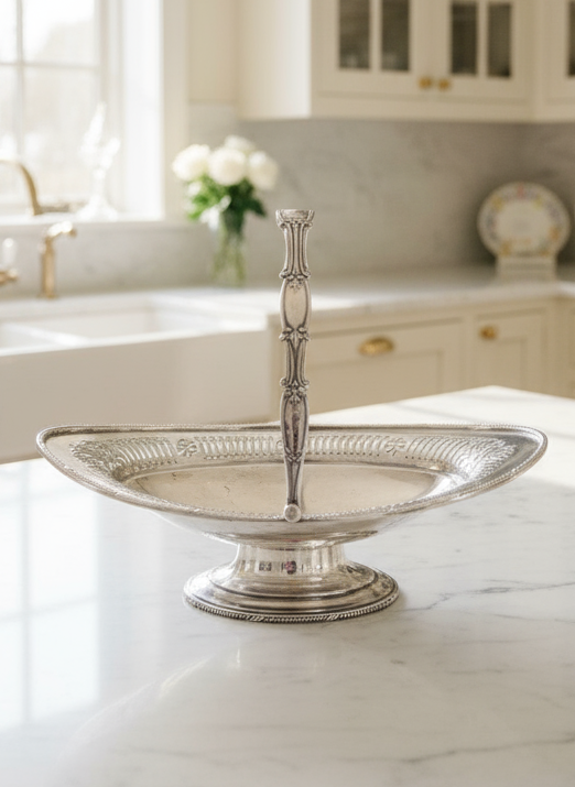 English SHEFFIELD Silverplate Fruit Basket EMBASSY Gladwin Ltd