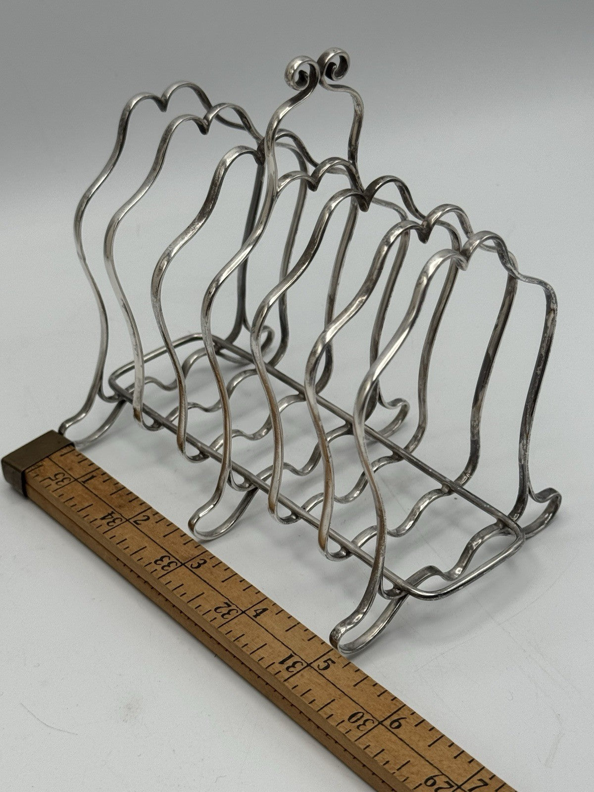 Antique Style Toast Rack 6 Slices GORHAM STERLING SILVER LION ANCHOR G HALLMARK