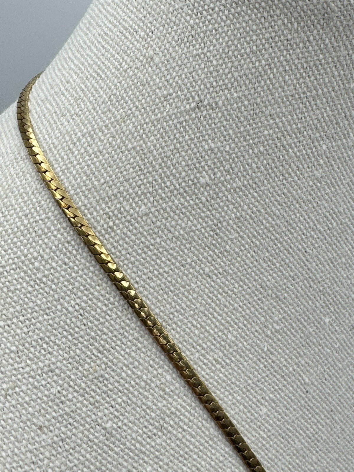 Vintage GOLD FILLED Flat Herringbone Necklace Circa 23”