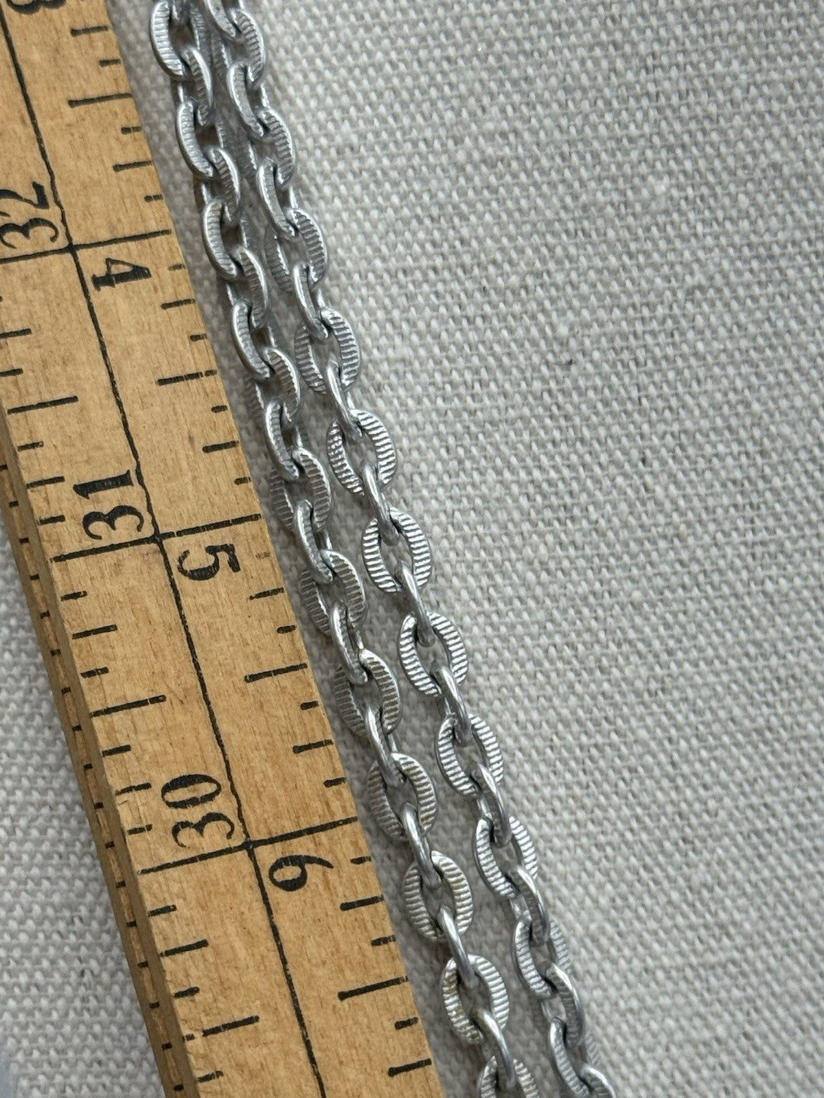 Vintage GERMAN Silvertone Chain Necklace Circa 56”l Leight Weight