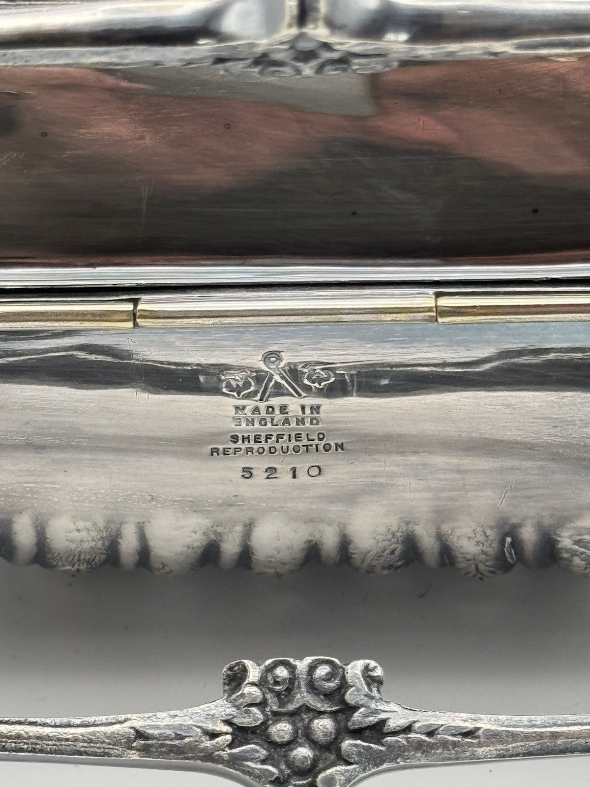 Sheffield Silverplate Double Shell Biscuit Box Victorian STYLE Reproduction