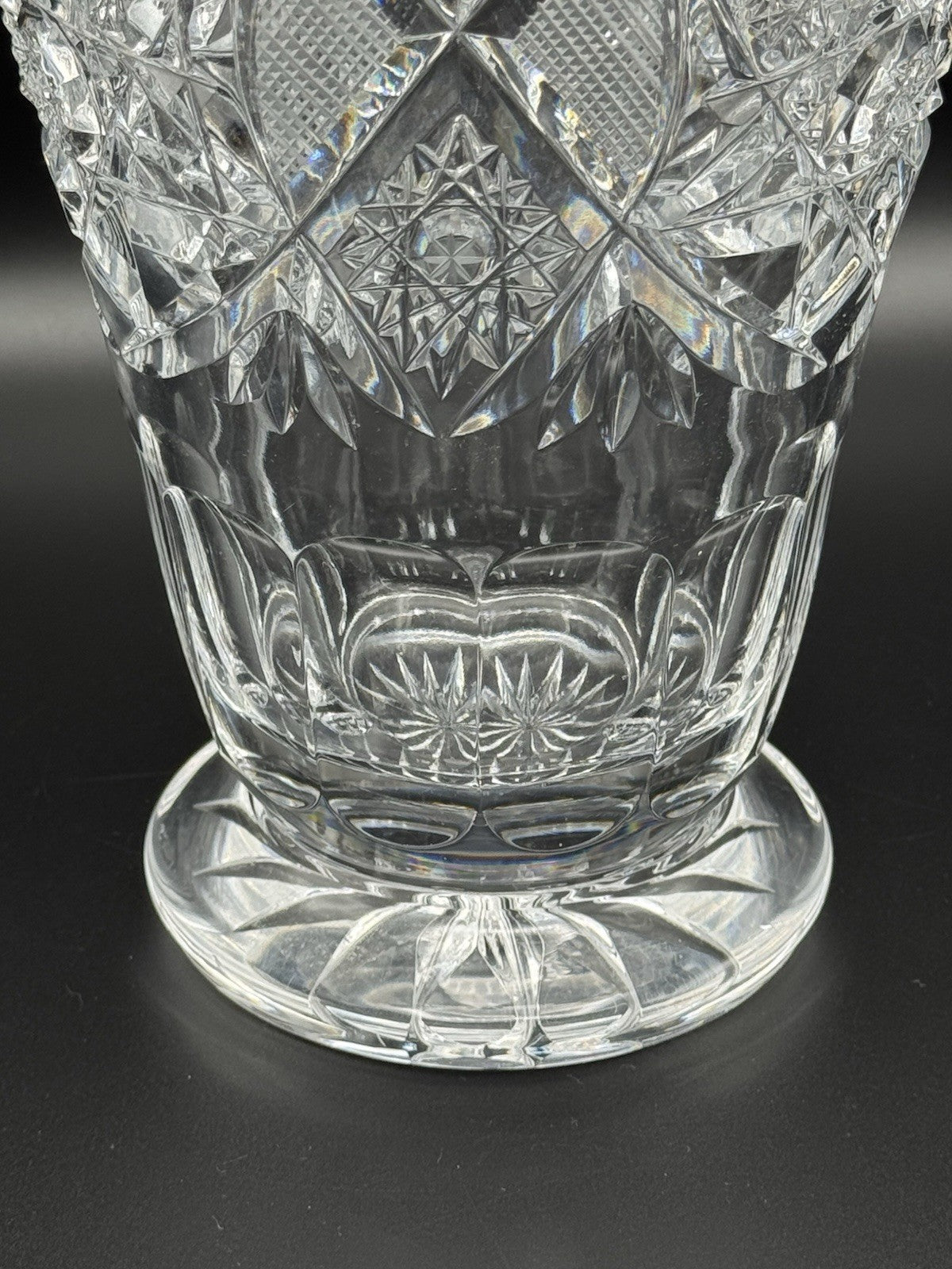 Stunning  Crystal Vase Circa 9.25”h SUBSTANIAL Piece ESTATE FIND