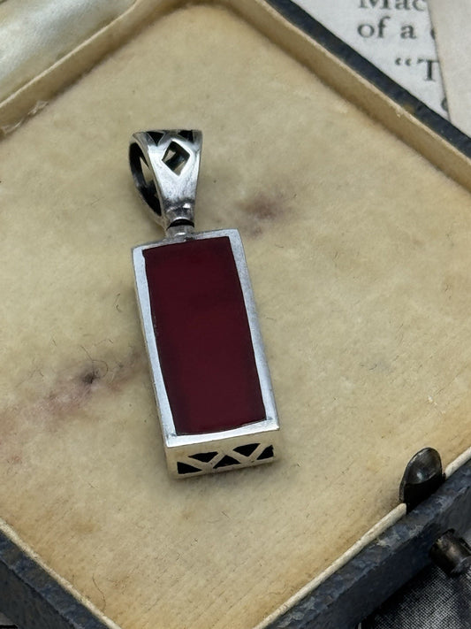 Vintage Sterling Pendant Artisan Reticulated Case ESTATE FIND