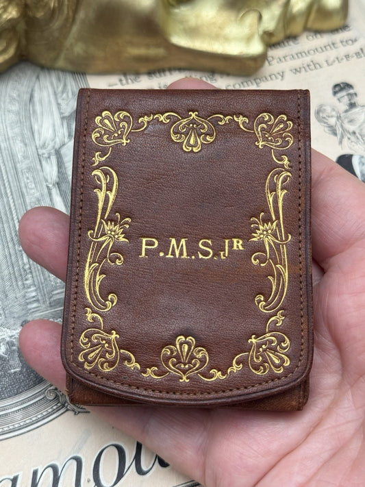Vintage Monogrammed Leather Purse P.M.S. Jr Estate Sale Find