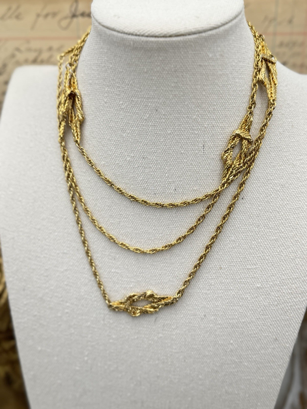 Vintage Goldtone Chain Link Necklace Circa 51”l ESTATE FIND