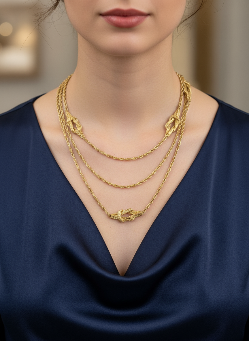 Vintage Goldtone Chain Link Necklace Circa 51”l ESTATE FIND