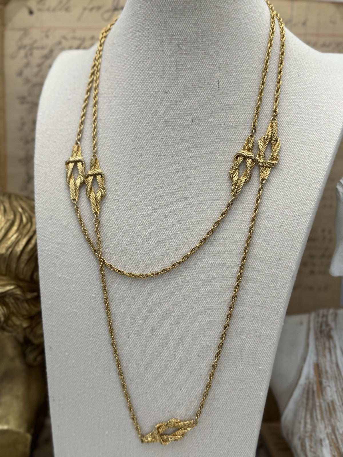 Vintage Goldtone Chain Link Necklace Circa 51”l ESTATE FIND