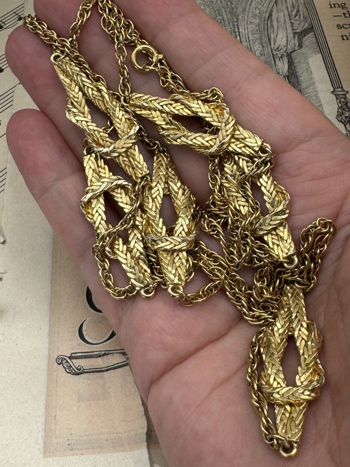 Vintage Goldtone Chain Link Necklace Circa 51”l ESTATE FIND