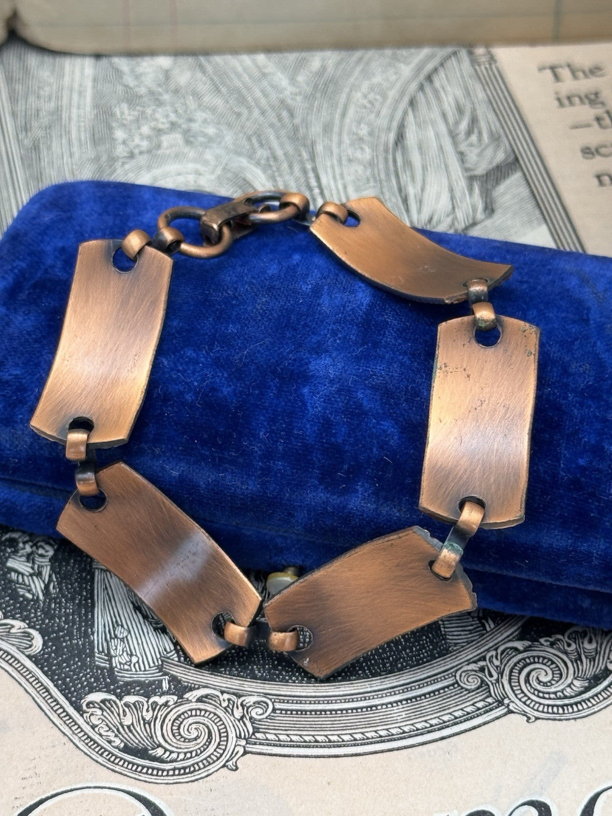 Celtic Style Coppertone Bracelet ESTATE FIND 7.25”