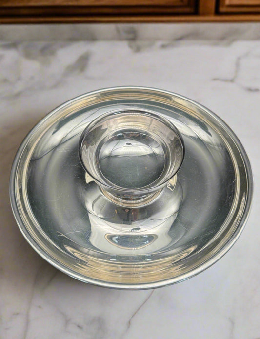 Vintage Silverplate Chip & Dip Set 2 Pieces ESTATE FIND