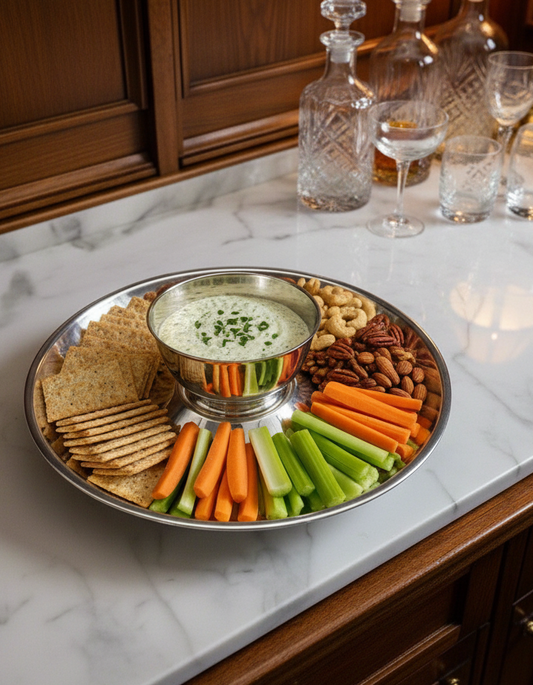 Vintage Silverplate Chip & Dip Set 2 Pieces ESTATE FIND