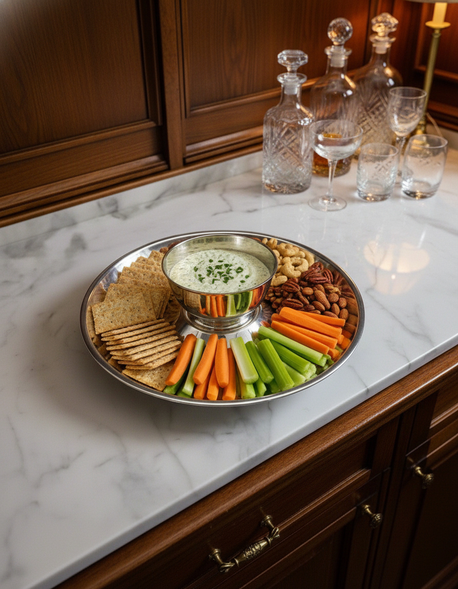 Vintage Silverplate Chip & Dip Set 2 Pieces ESTATE FIND