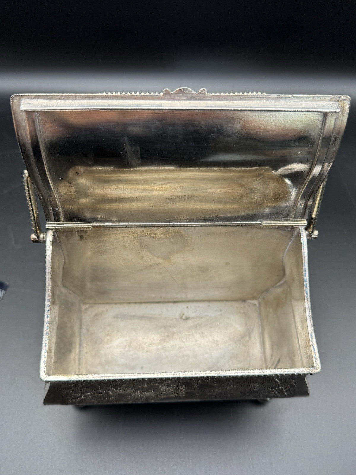 Antique Sheffield Silver Plate Double Biscuit Box – 1889 Marriage Presentation
