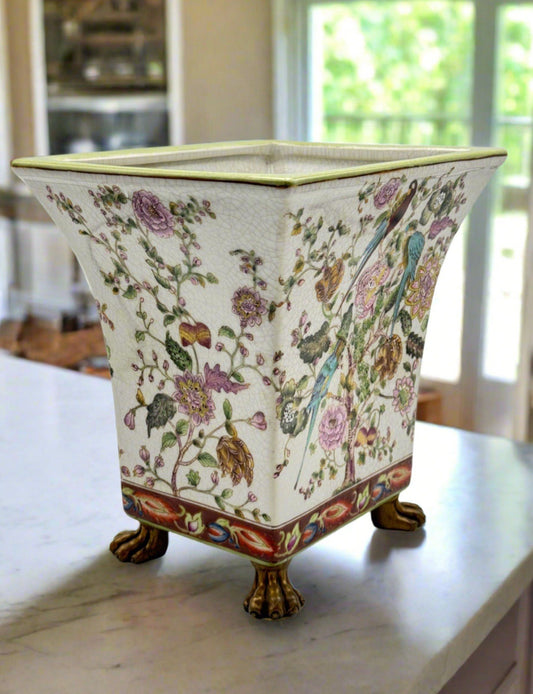 Vintage Chachepot Footed Chinese Famille Rose ESTATE FIND