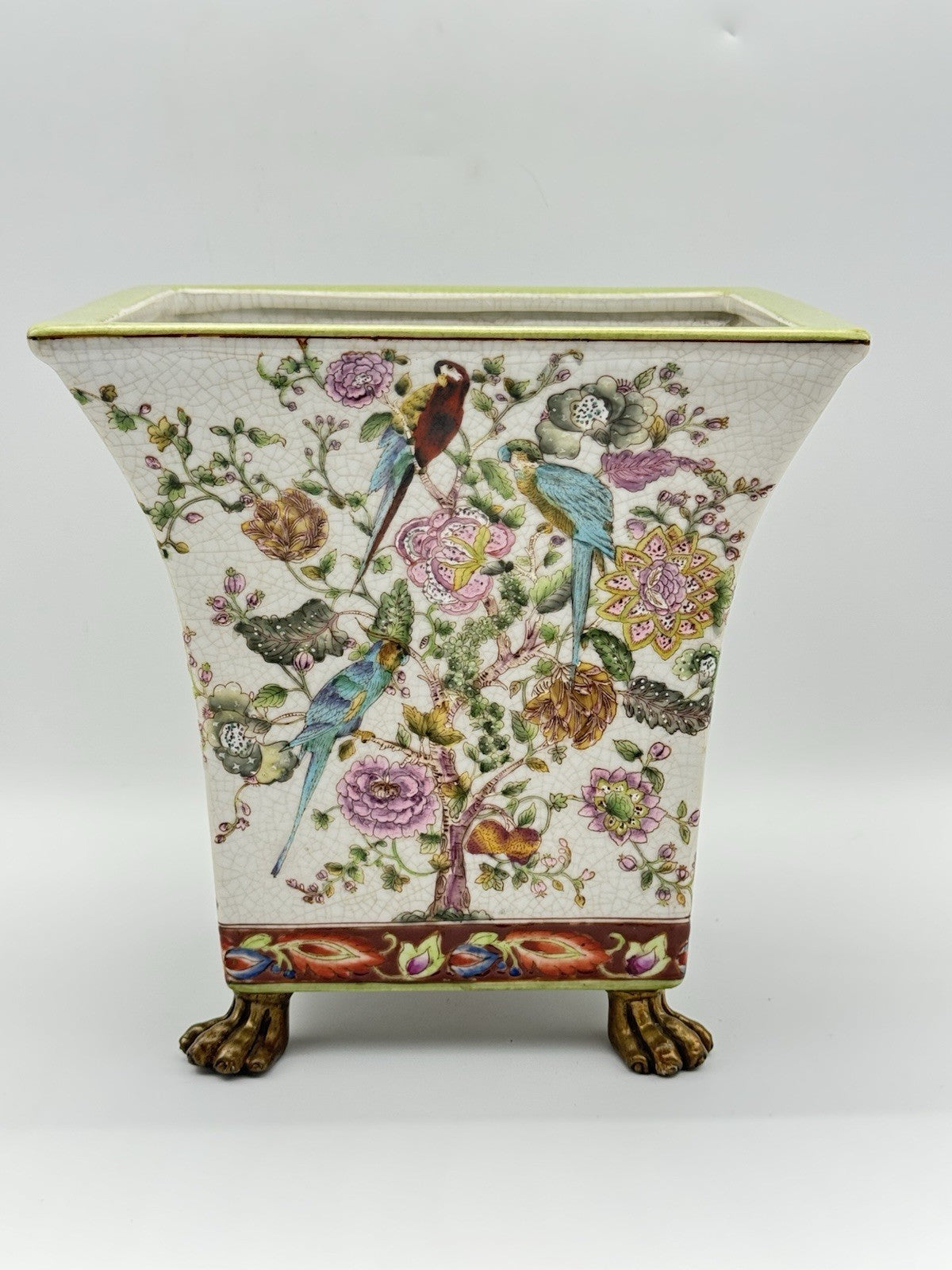 Vintage Chachepot Footed Chinese Famille Rose ESTATE FIND